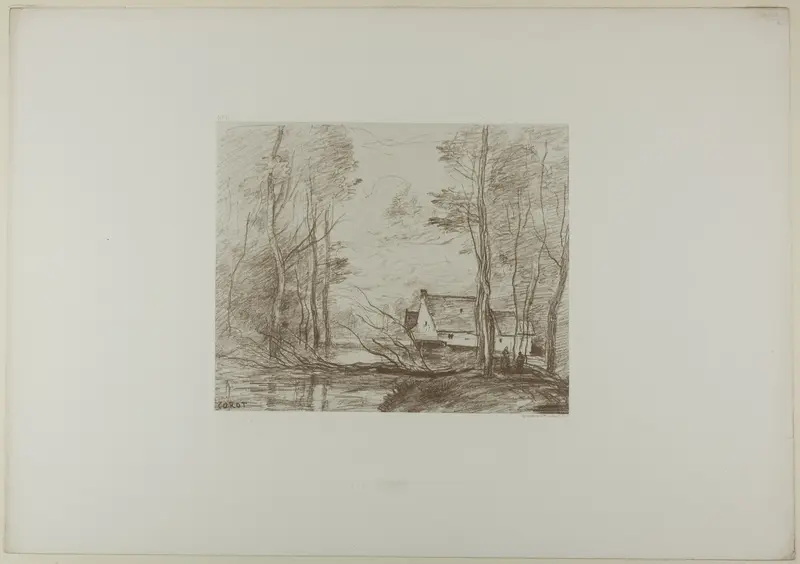 The Mill at Cuincy, Near Douai Wall Art by Jean Baptiste Camille Corot - High-Resolution Digital Print