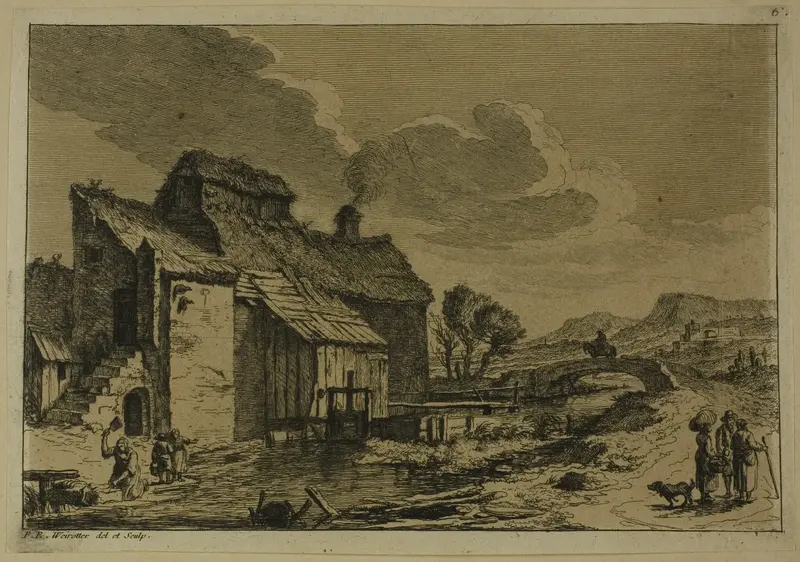The Mill by the Stream Wall Art by Franz Edmund Weirotter - High-Resolution Digital Print