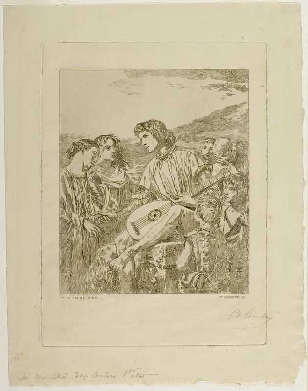 The Minstrel Wall Art by Charles Louis de Courtay - High-Resolution Digital Print