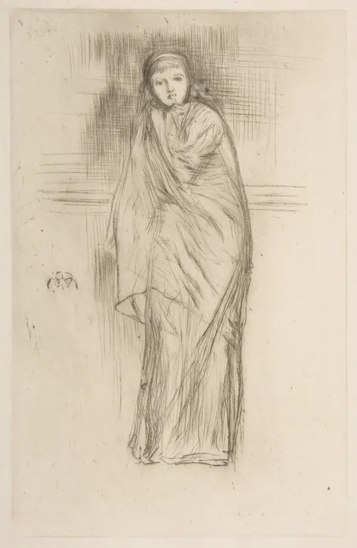 The Model Resting (Draped Model) Wall Art by James McNeill Whistler - High-Resolution Digital Print