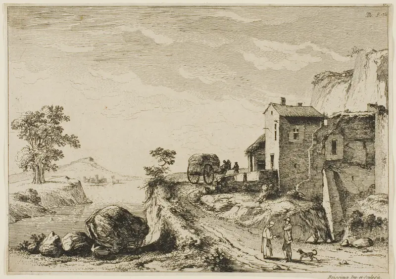 The Monk and the Hunter Wall Art by Jean Jacques de Boissieu - High-Resolution Digital Print