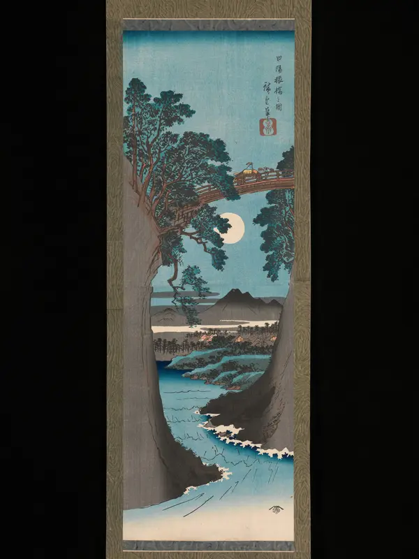 The Monkey Bridge in Kai Province (Kōyō Saruhashi no zu)