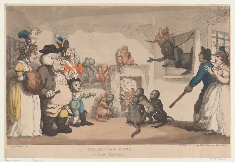 The Monkey Room in the Tower Wall Art by Thomas Rowlandson - High-Resolution Digital Print