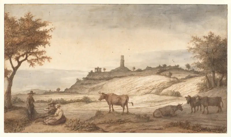 The Monterberg Seen from Kalkar Wall Art by Lambert Doomer - High-Resolution Digital Print