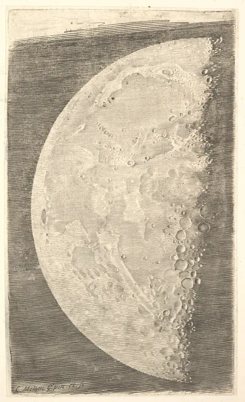 The Moon in its Final Quarter Wall Art by Claude Mellan - High-Resolution Digital Print