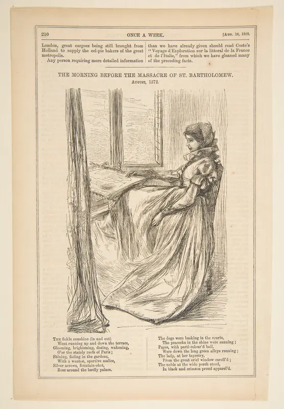 The Morning Before the Massacre of St. Bartholomew (from "Once a Week," August 16, 1862) Wall Art by James McNeill Whistler - High-Resolution Digital Print