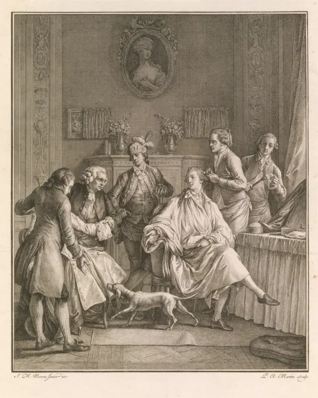 The Morning Toilet (La Petite Toilette), from "Le Monument du Costume" Wall Art by Pietro Antonio Martini - High-Resolution Digital Print