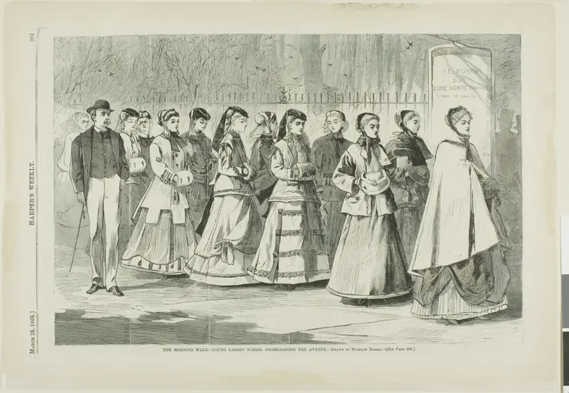 The Morning Walk—Young Ladies' School Promenading the Avenue