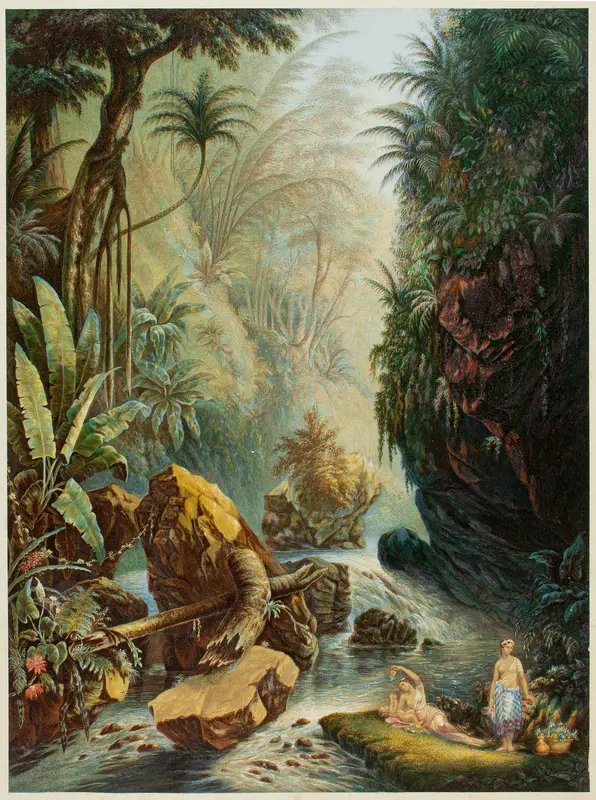 The Mountain Stream Wall Art by George Baxter - High-Resolution Digital Print