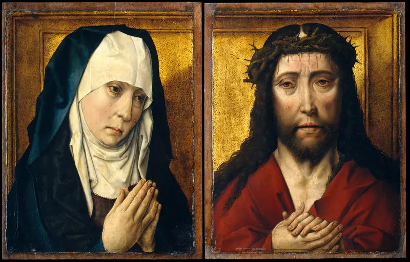 The Mourning Virgin; Christ Crowned with Thorns Wall Art by Dieric Bouts - High-Resolution Digital Print