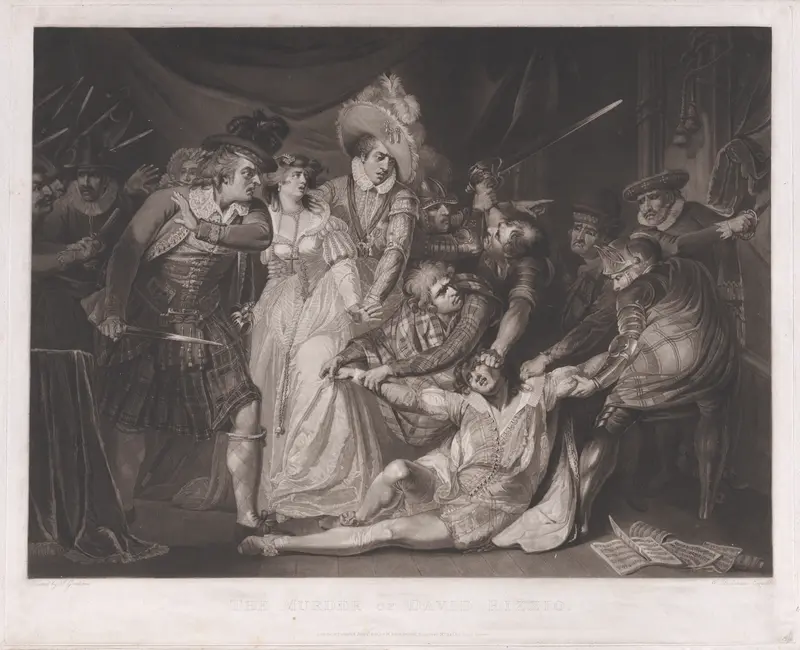 The Murder of David Rizzio (Mary, Queen of Scots witnessing the murder of David Rizzio) Wall Art by William Dickinson - High-Resolution Digital Print