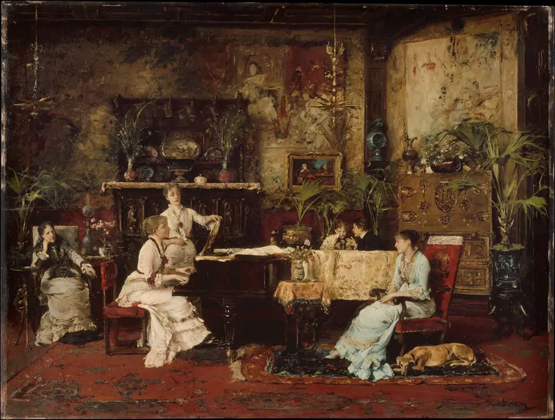 The Music Room Wall Art by Mihály Munkácsy - High-Resolution Digital Print