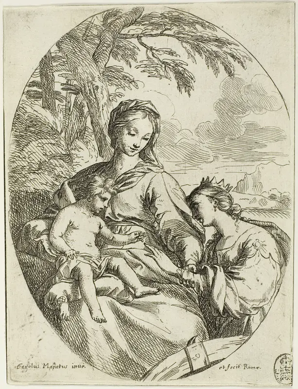 The Mystic Marriage of Saint Catherine Wall Art by Carlo Maratti - High-Resolution Digital Print