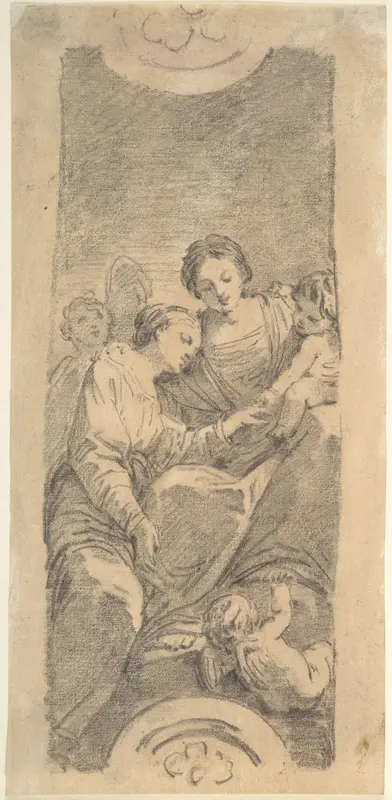 The Mystic Marriage of Saint Catherine Wall Art by Jean Honoré Fragonard - High-Resolution Digital Print