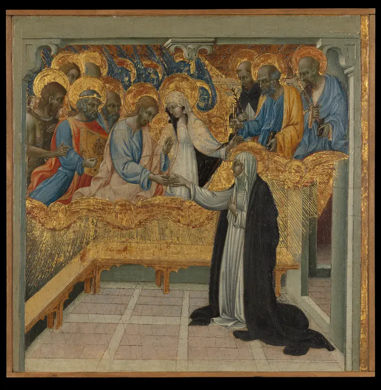 The Mystic Marriage of Saint Catherine of Siena Wall Art by Giovanni di Paolo (Giovanni di Paolo di Grazia) - High-Resolution Digital Print