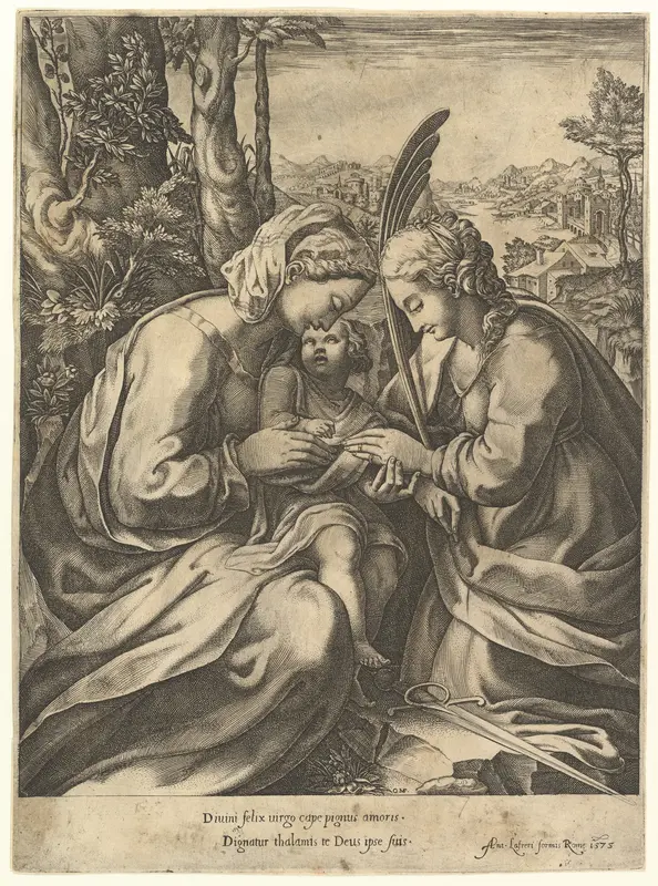 The  Mystic marriage of St. Catherine Wall Art by Giorgio Ghisi - High-Resolution Digital Print