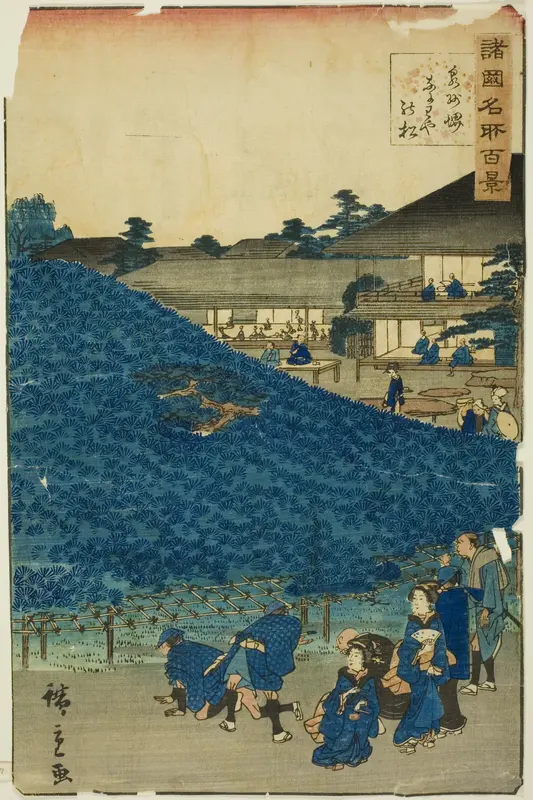 The Naniwaya Pine Tree at Sakai in Izumi Province (Senshu Sakai Naniwaya no matsu), from the series "One Hundred Famous Views in the Various Provinces (Shokoku meisho hyakkei)" Wall Art by Utagawa Hiroshige II (Shigenobu) - High-Resolution Digital Print