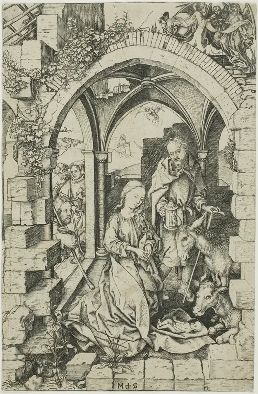 The Nativity, from Life of the Virgin Wall Art by Martin Schongauer - High-Resolution Digital Print