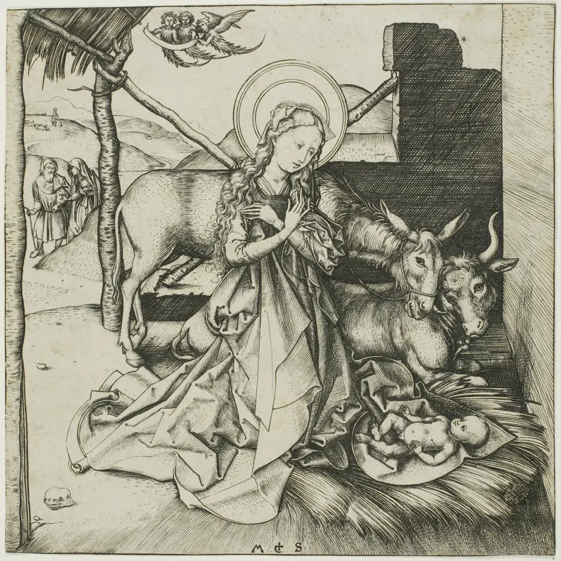 The Nativity, from the Life of Christ Wall Art by Martin Schongauer - High-Resolution Digital Print