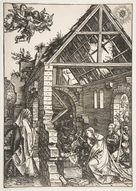 The Nativity, from "The Life of the Virgin" Wall Art by Albrecht Dürer - High-Resolution Digital Print