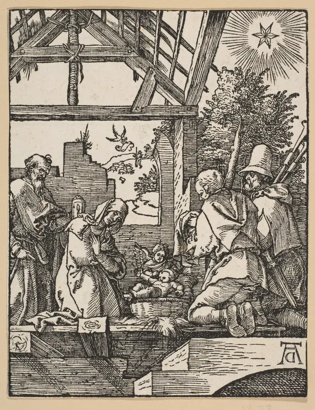 The Nativity, from "The Little Passion" Wall Art by Albrecht Dürer - High-Resolution Digital Print