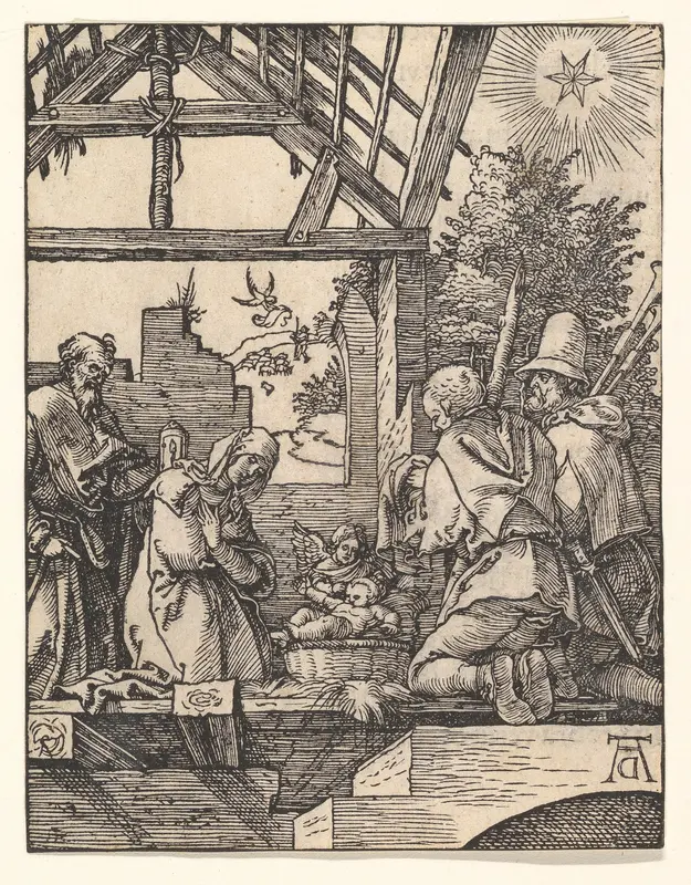 The Nativity, from "The Small Passion" Wall Art by Albrecht Dürer - High-Resolution Digital Print