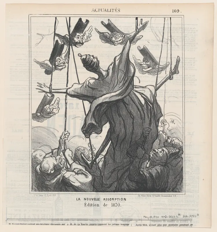 The new assumption, 1870 edition, from 'News of the day,' published in Le Charivari, May 18, 1870 Wall Art by Honoré Daumier - High-Resolution Digital Print
