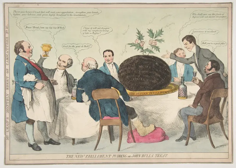 The New Parliament Pudding or John Bull's Treat Wall Art by Anonymous, British, 19th century - High-Resolution Digital Print