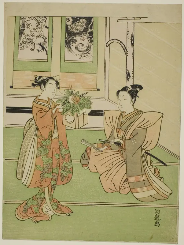 The New Year's Offering Wall Art by Isoda Koryusai - High-Resolution Digital Print