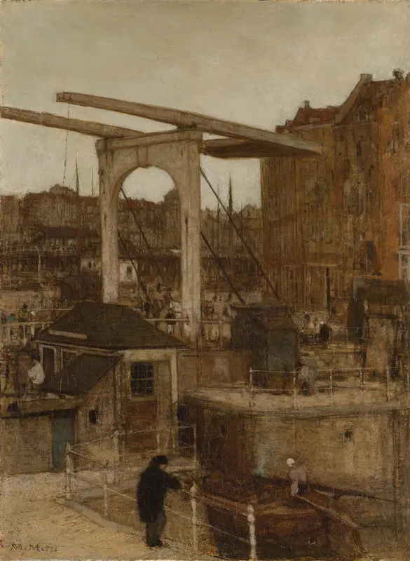 The Nieuwe Haarlemse Sluis at the Singel, known as ‘Souvenir d’Amsterdam’ Wall Art by Matthijs Maris - High-Resolution Digital Print
