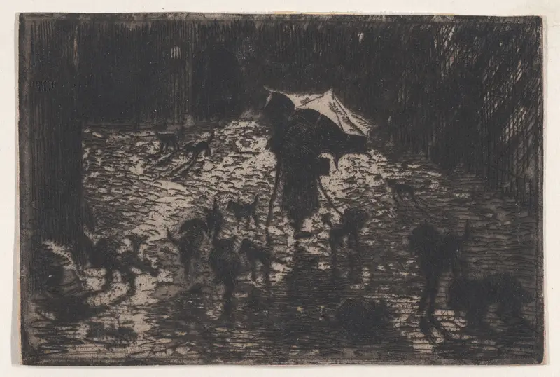 The Night Prowlers (Les Noctambules) Wall Art by Félix-Hilaire Buhot - High-Resolution Digital Print