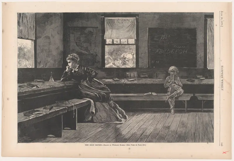 The Noon Recess (from "Harper's Weekly," Vol. XVII) Wall Art by Winslow Homer - High-Resolution Digital Print
