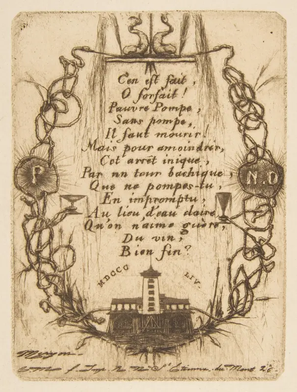 The Nôtre-Dame Pump (small plate) Wall Art by Charles Meryon - High-Resolution Digital Print