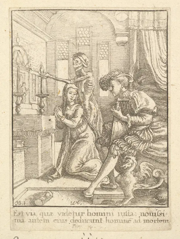 The Nun, from "Dance of Death" Wall Art by Wenceslaus Hollar - High-Resolution Digital Print