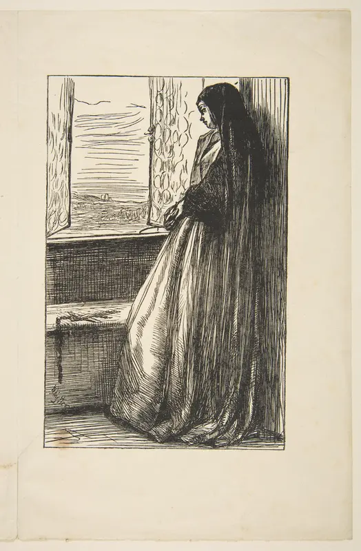 The Nun in "Count Burckhardt" (for "Once a Week," September 27, 1862) Wall Art by James McNeill Whistler - High-Resolution Digital Print
