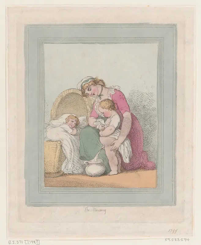 The Nursery Wall Art by Thomas Rowlandson - High-Resolution Digital Print