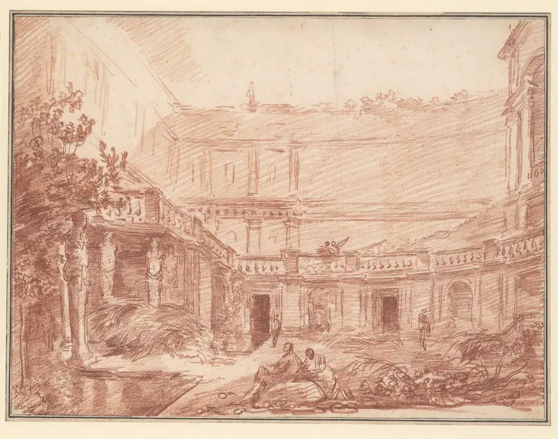 The Nymphaeum of the Villa di Papa Giulio, Rome Wall Art by Hubert Robert - High-Resolution Digital Print