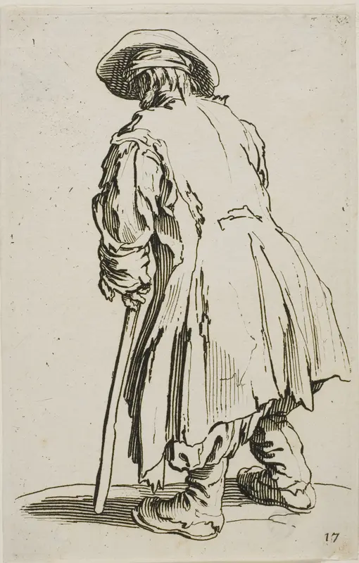 The Old Beggar Leaning on his Crutch, plate seventeen from The Beggars