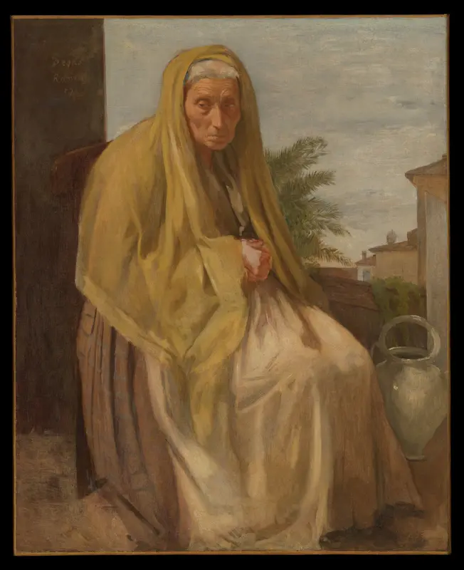 The Old Italian Woman Wall Art by Edgar Degas - High-Resolution Digital Print