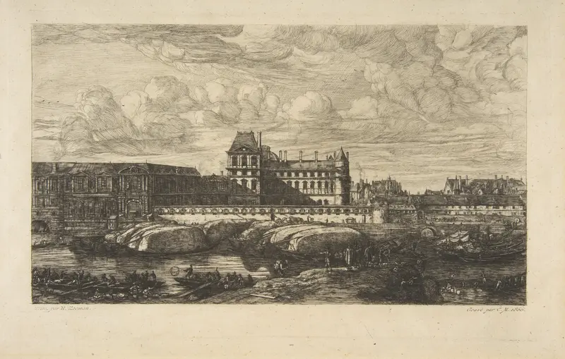 The Old Louvre, Paris,  after Zeeman Wall Art by Charles Meryon - High-Resolution Digital Print