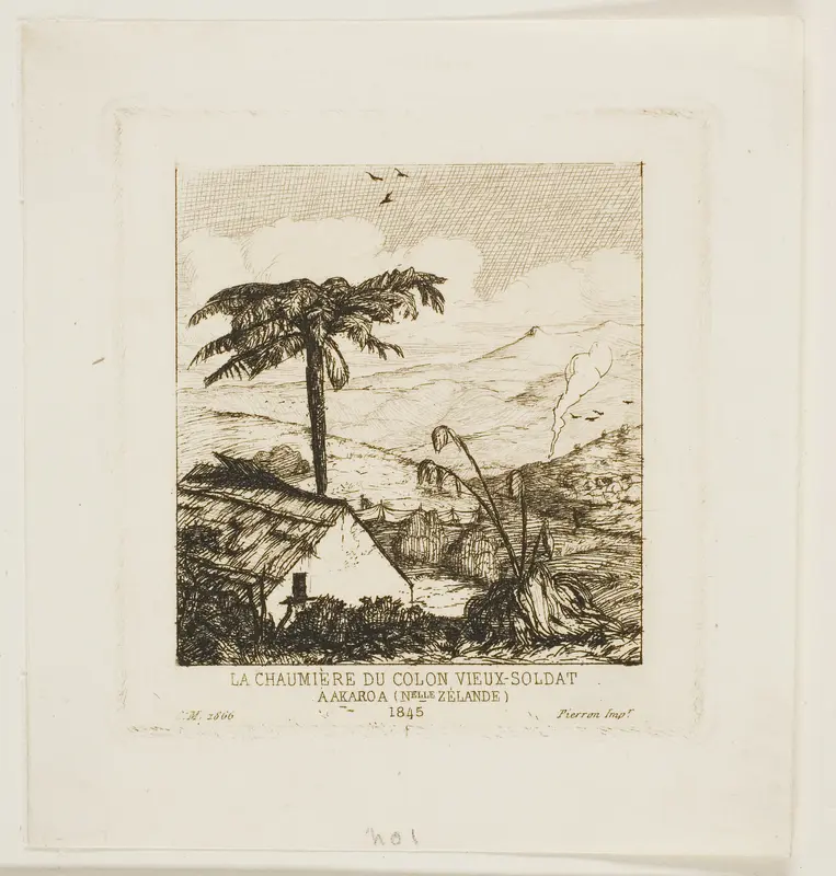 The Old Soldier's Thatched Cottage, Akaroa, 1845