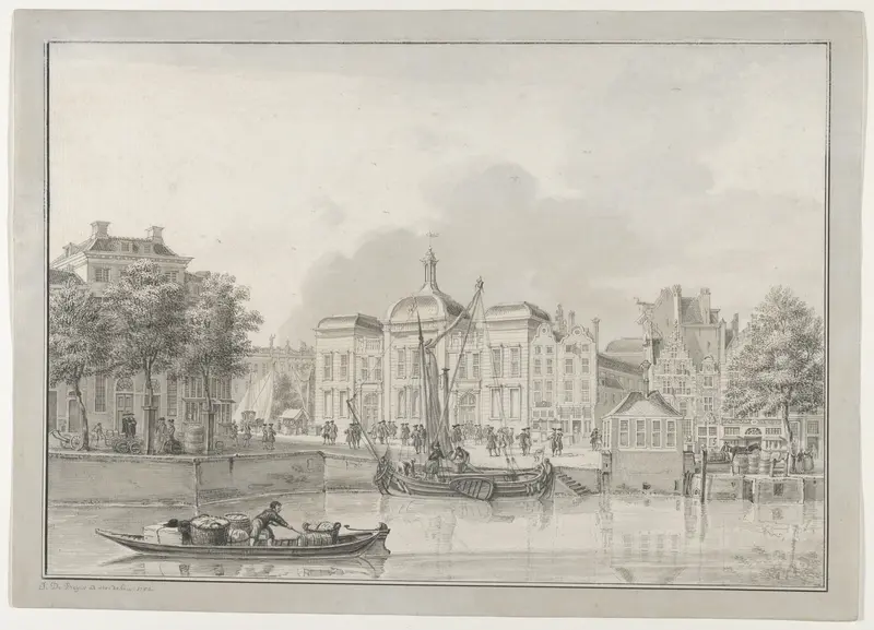 The Old Stock Exchange (Koopmansbeurs), Rotterdam, seen from the East, with the Kolk and the Beursplein in the Foreground Wall Art by Jan de Beijer - High-Resolution Digital Print