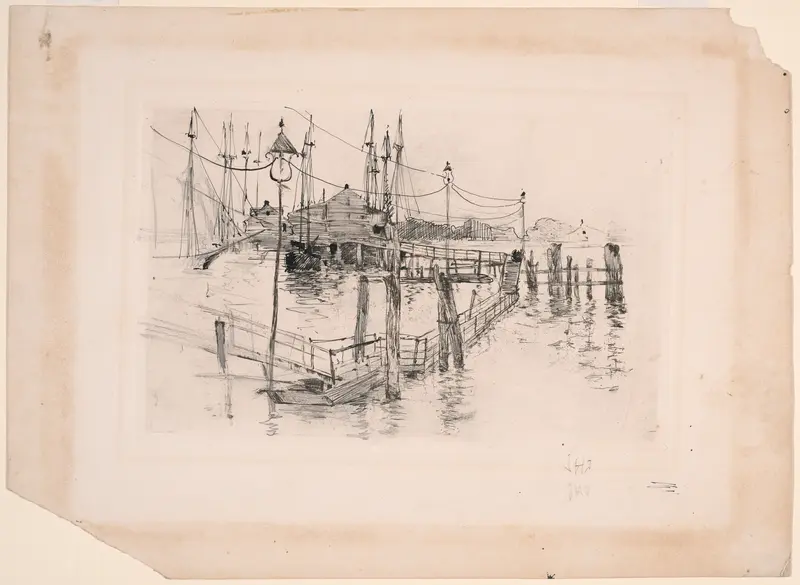 The Old Toll House at Bridgeport (Large Plate) Wall Art by John Henry Twachtman - High-Resolution Digital Print