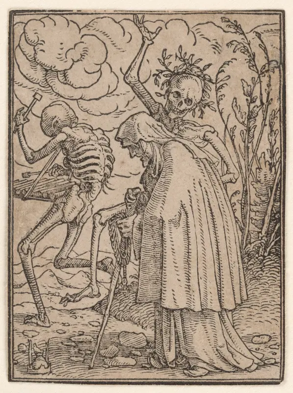 The Old Woman, from "The Dance of Death" Wall Art by Hans Holbein the Younger - High-Resolution Digital Print