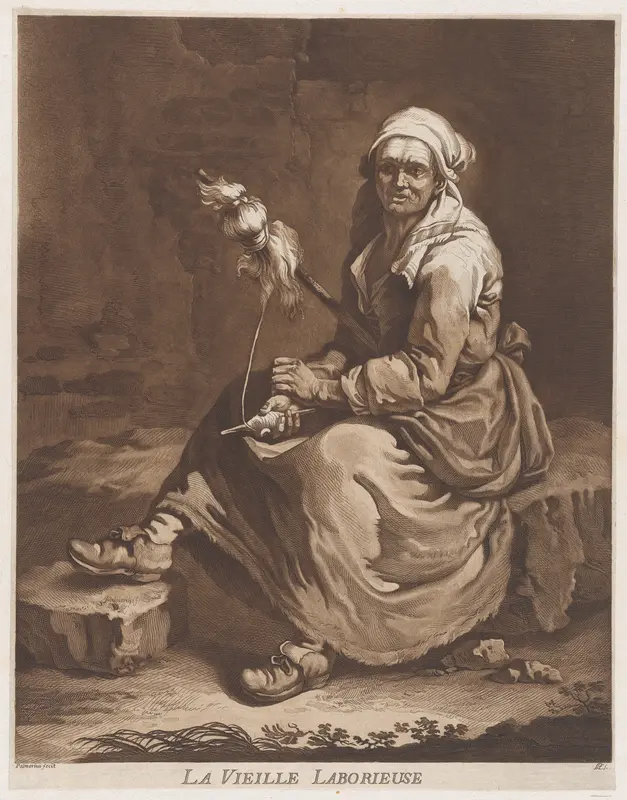 The Old Working Woman Wall Art by Pietro Jacopo Palmieri - High-Resolution Digital Print