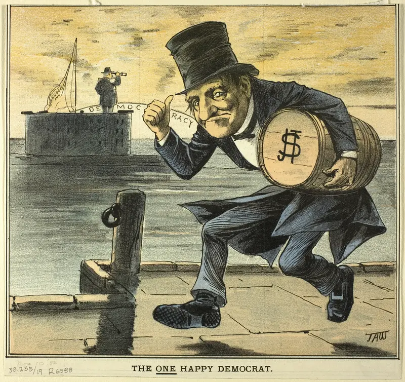 The One Happy Democrat, from Puck Wall Art by James A. Wales - High-Resolution Digital Print