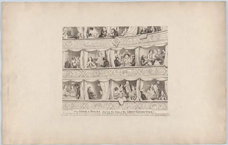 The Opera Boxes During the Time of the Great Exhibition Wall Art by George Cruikshank - High-Resolution Digital Print