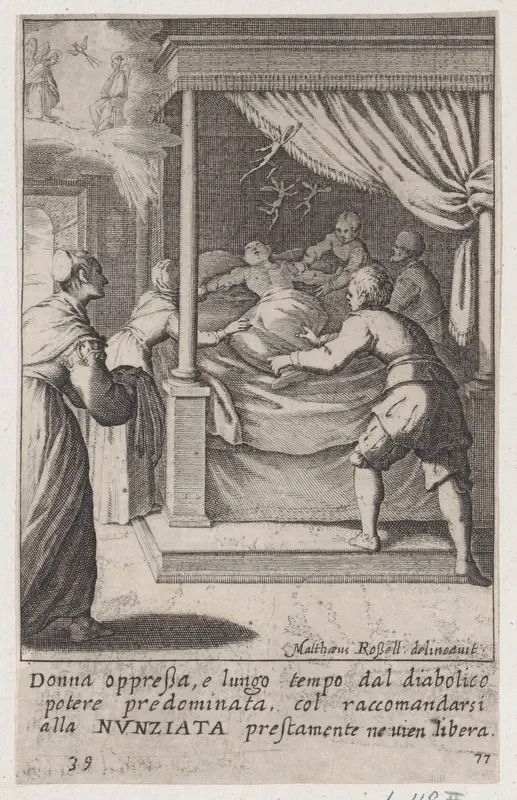 The Oppressed Woman, from Scelta d'Alcuni Miracoli e Grazie della Santissima Nunziata di Firenze (Selection of Some Miracles and Graces that Occurred in the Church of the Annunziata in Florence) Wall Art by Jacques Callot - High-Resolution Digital Print