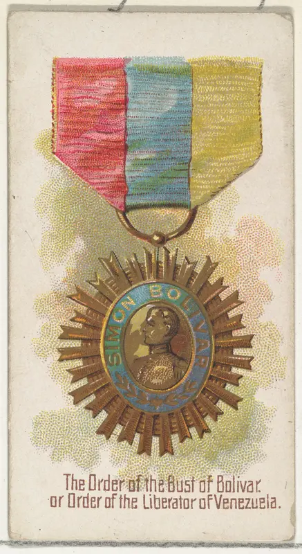 The Order of the Bust of Bolivar, or Order of the Liberator of Venezuela, from the World's Decorations series (N30) for Allen & Ginter Cigarettes Wall Art by Allen & Ginter - High-Resolution Digital Print