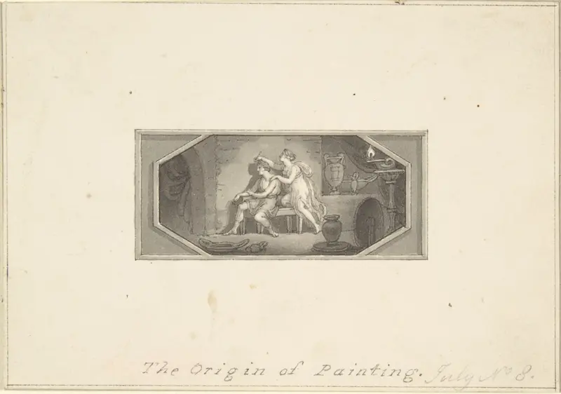 The Origin of Painting Wall Art by Edward Francis Burney - High-Resolution Digital Print